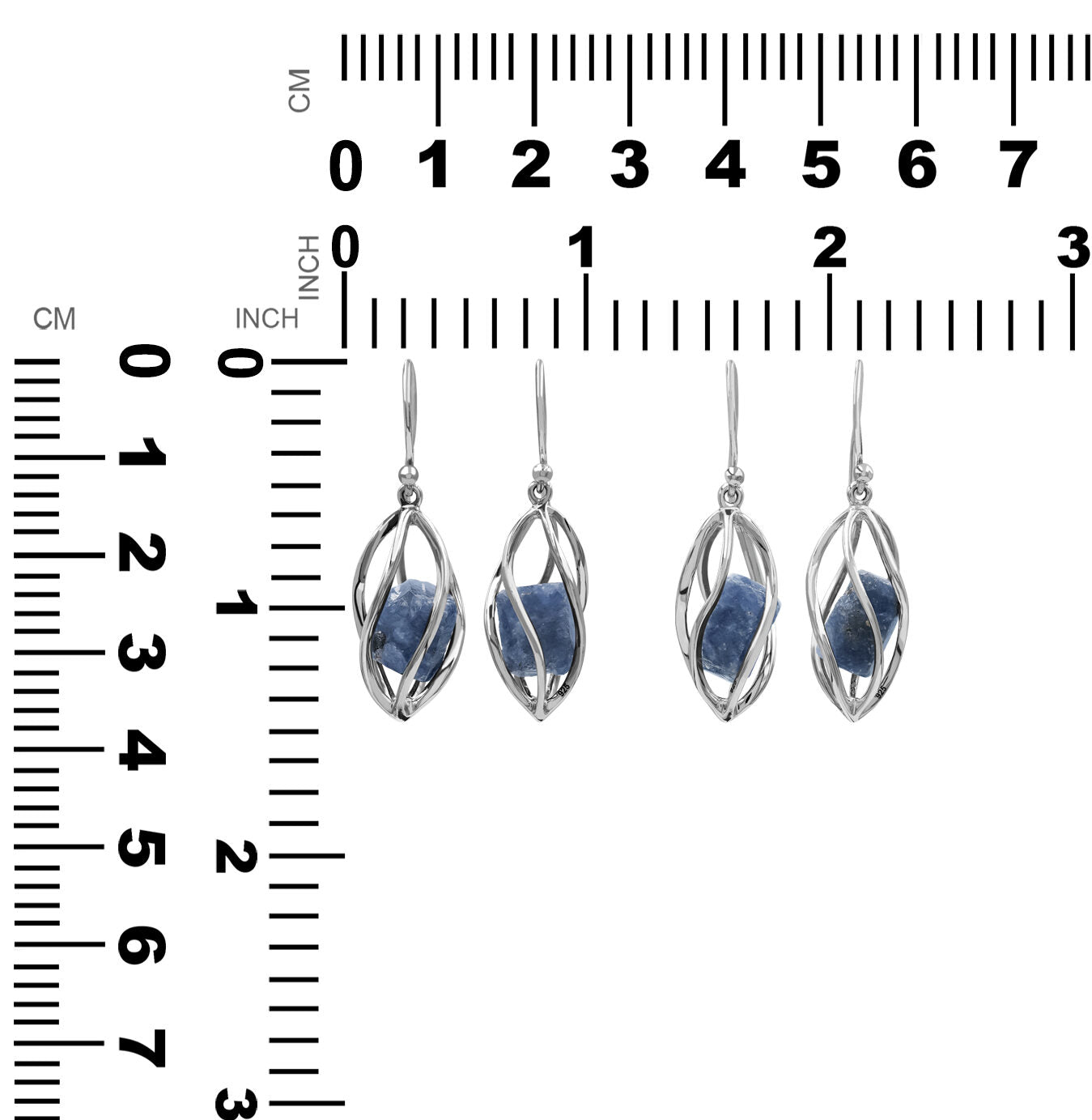 Sapphire Crystal Caged Earrings