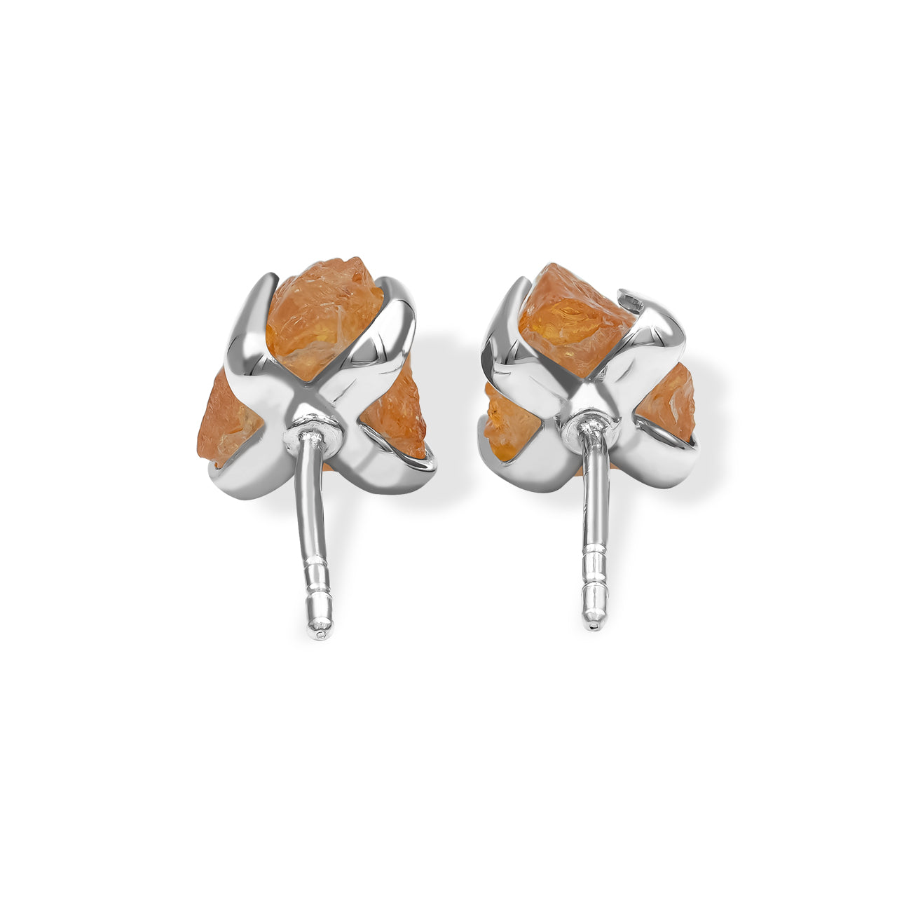 Spessartite Garnet Post Earrings 8-10mm