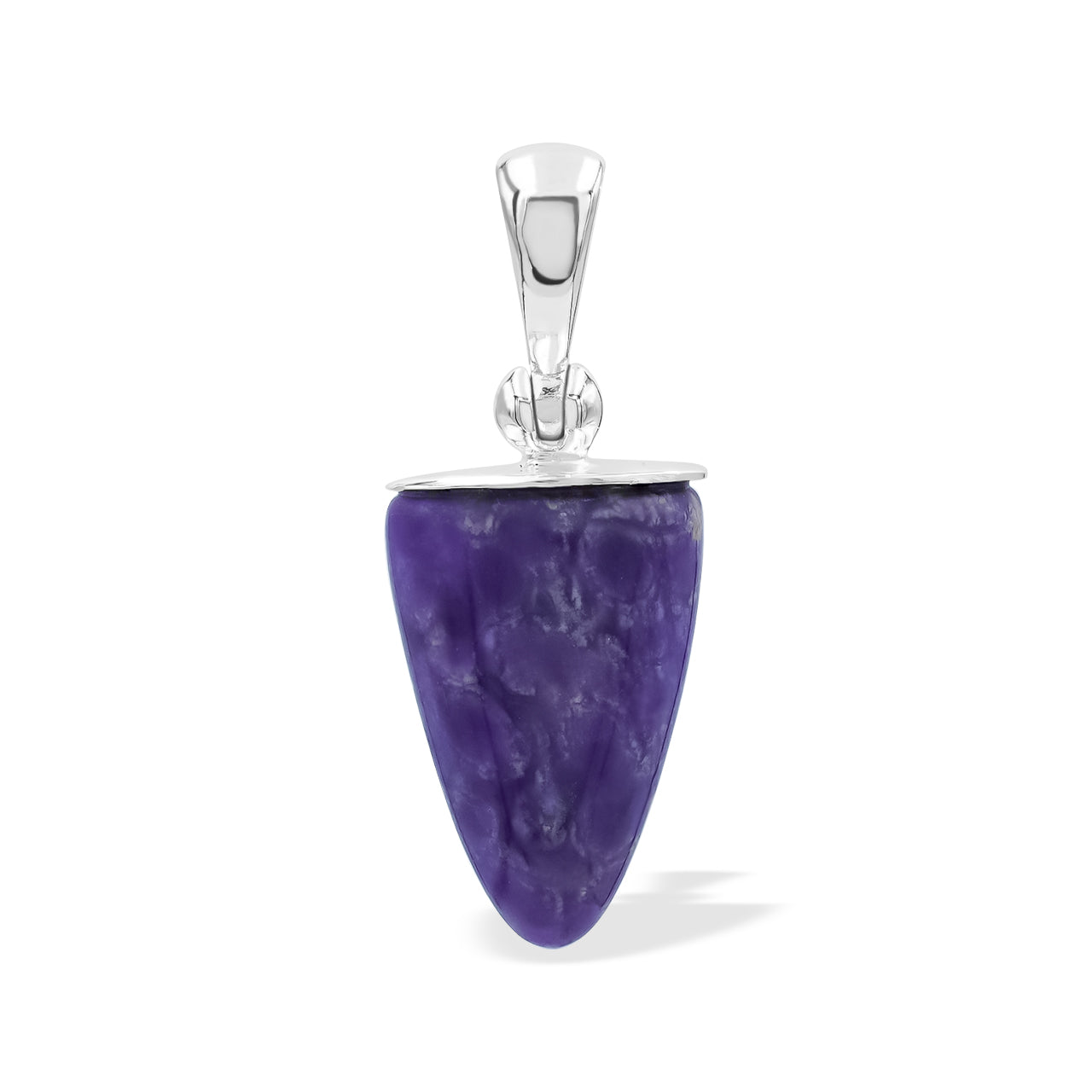 Starborn Sugilite Cap Set Pendant in Fine Sterling Silver