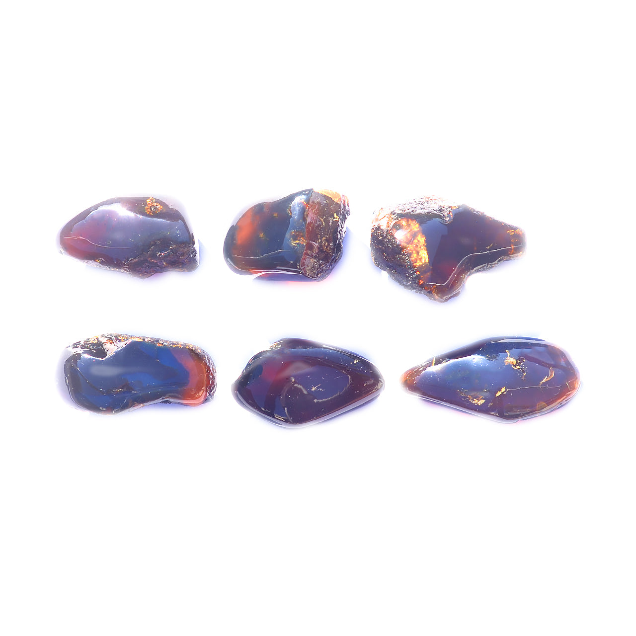 Small Box Sumatra Blue Amber, 6 pcs