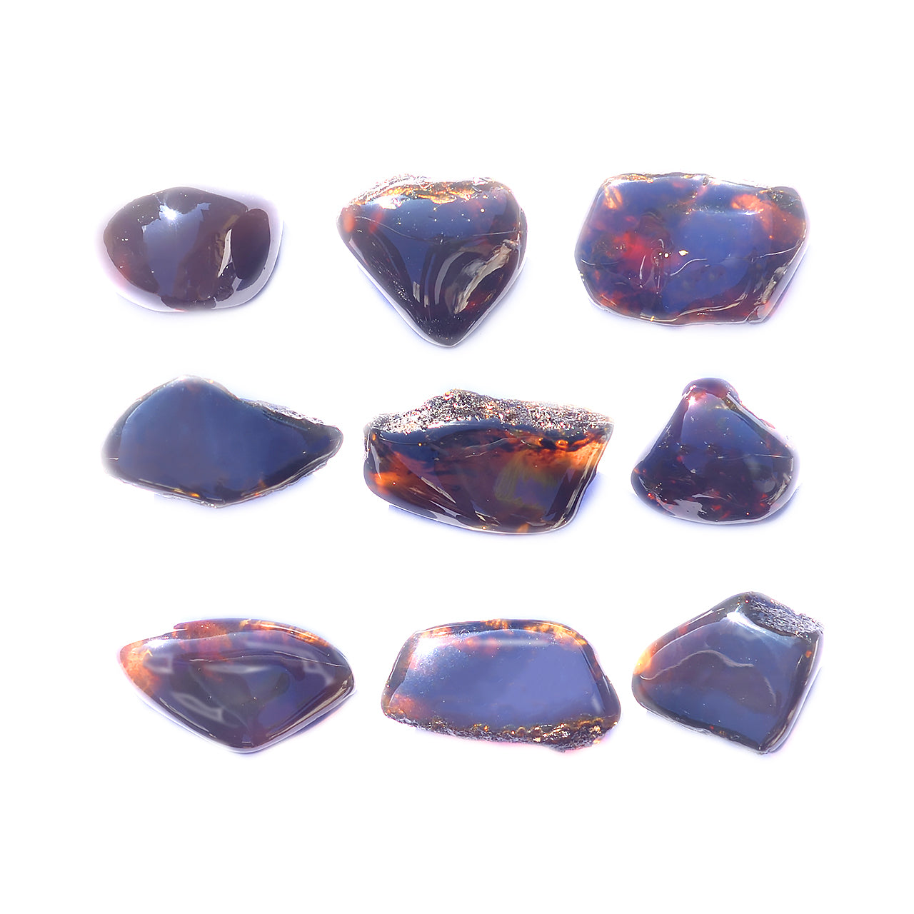 Small Box Sumatra Blue Amber, 9 pcs