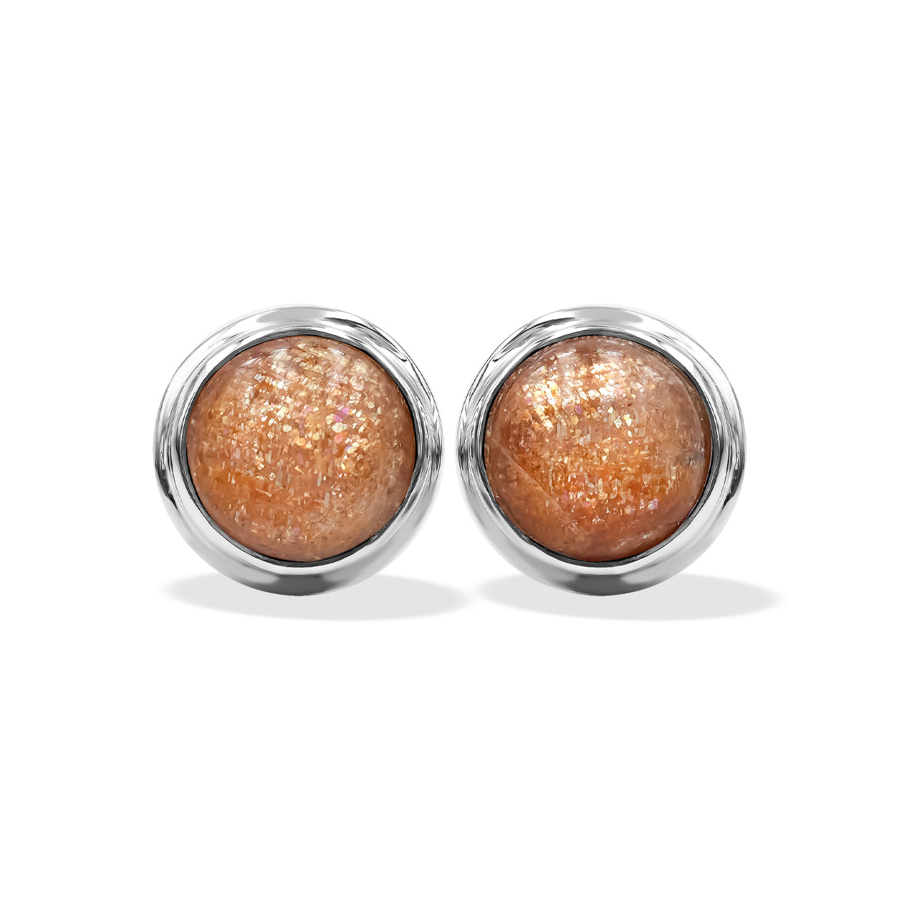 Sunstone 8mm Post  Style Earrings