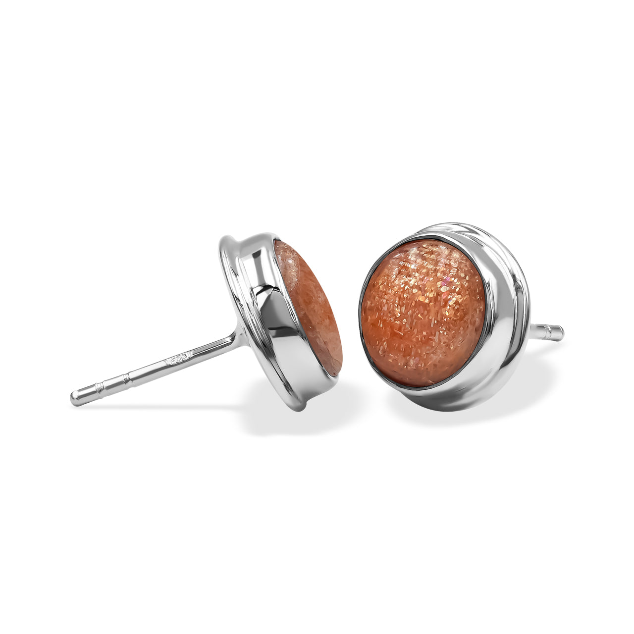 Sunstone 8mm Post  Style Earrings