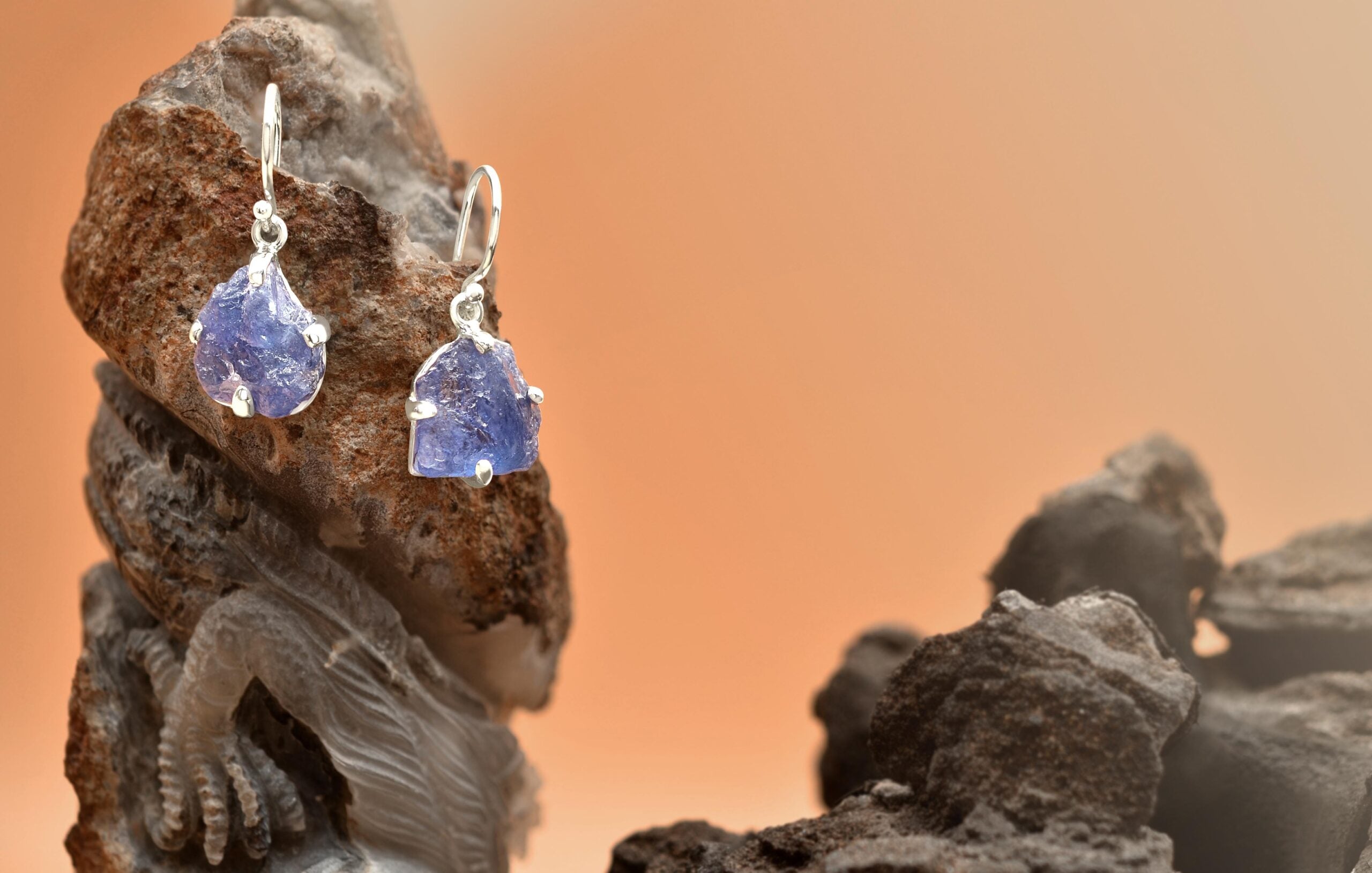 Tanzanite Earrings Prong Set