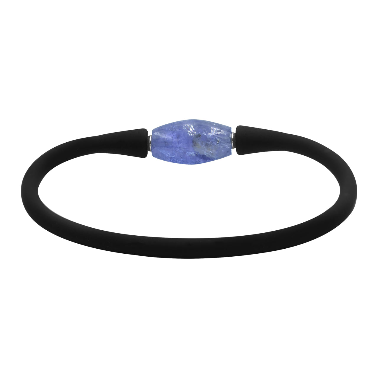 Tanzanite Drum Bead on Silicone Bracelet