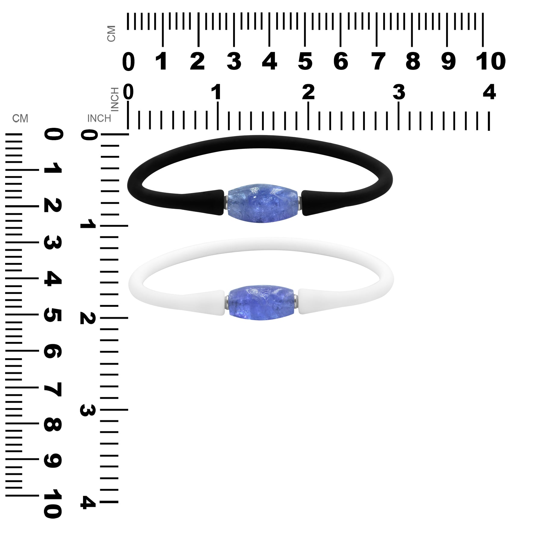 Tanzanite Drum Bead on Silicone Bracelet