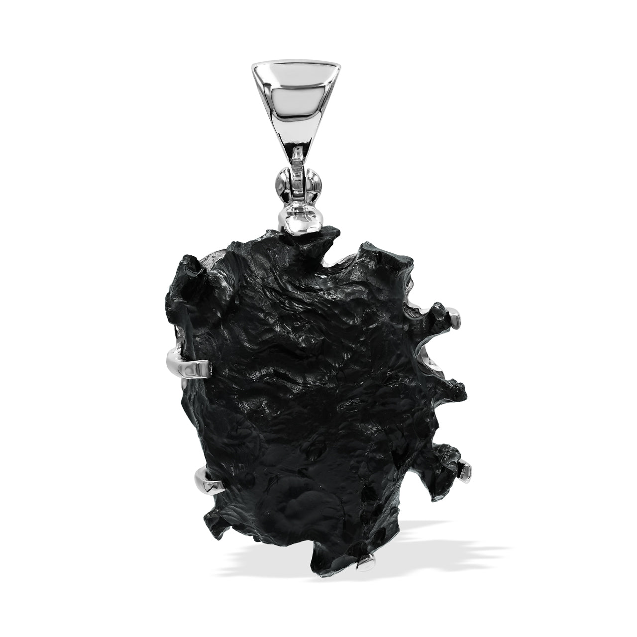 Bilitonite Prong Set Pendant in Sterling Silver