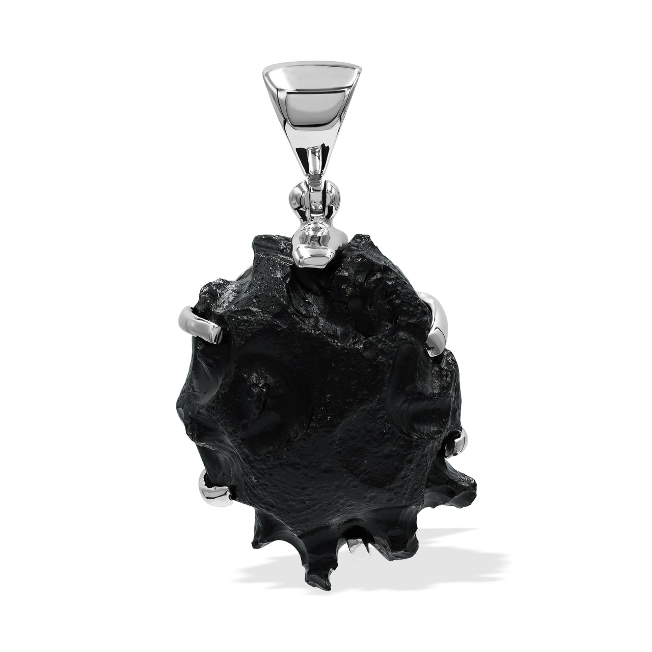 Bilitonite Prong Set Pendant in Sterling Silver