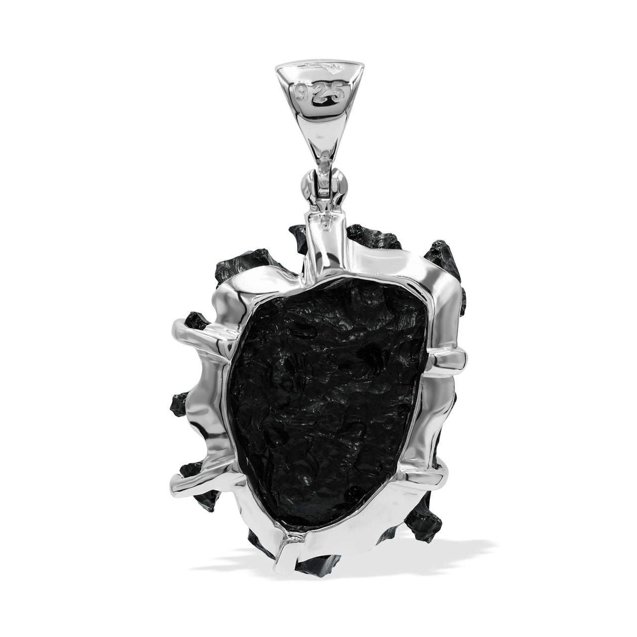 Bilitonite Prong Set Pendant in Sterling Silver