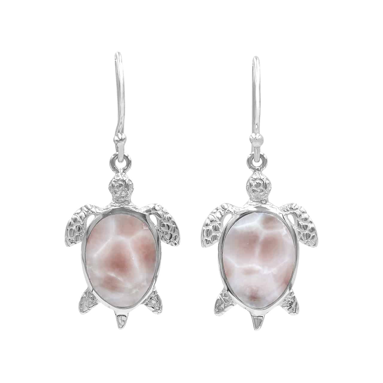 Pink Natrolite Turtle Earrings