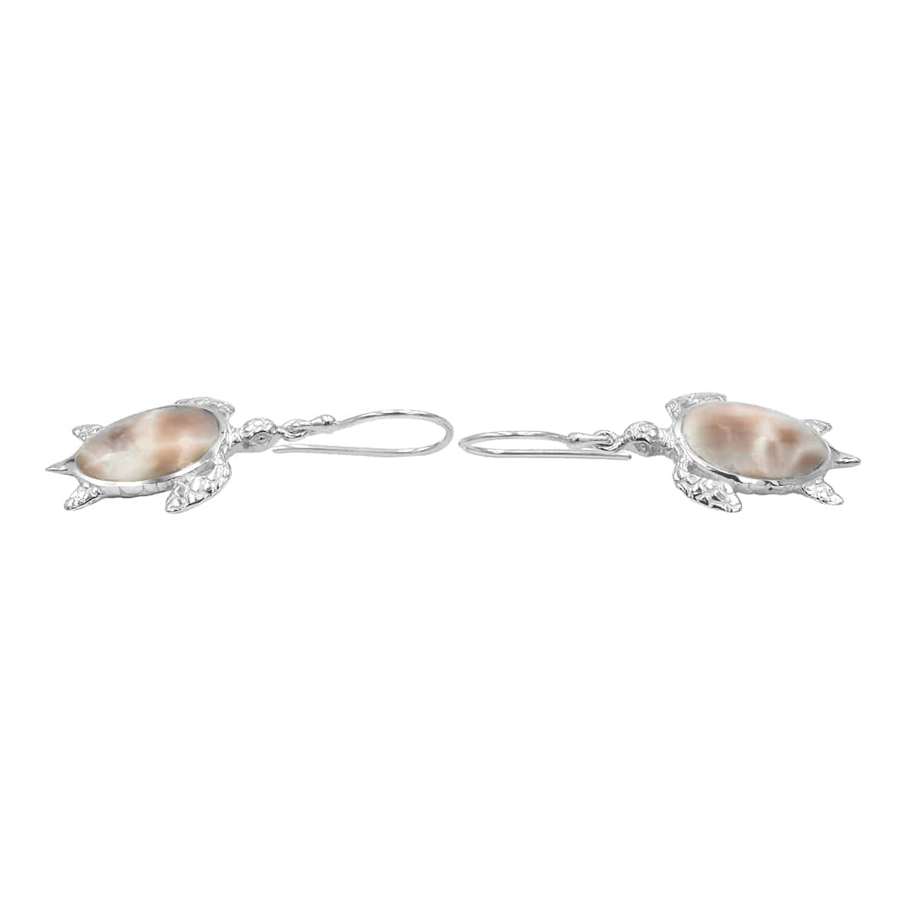 Pink Natrolite Turtle Earrings