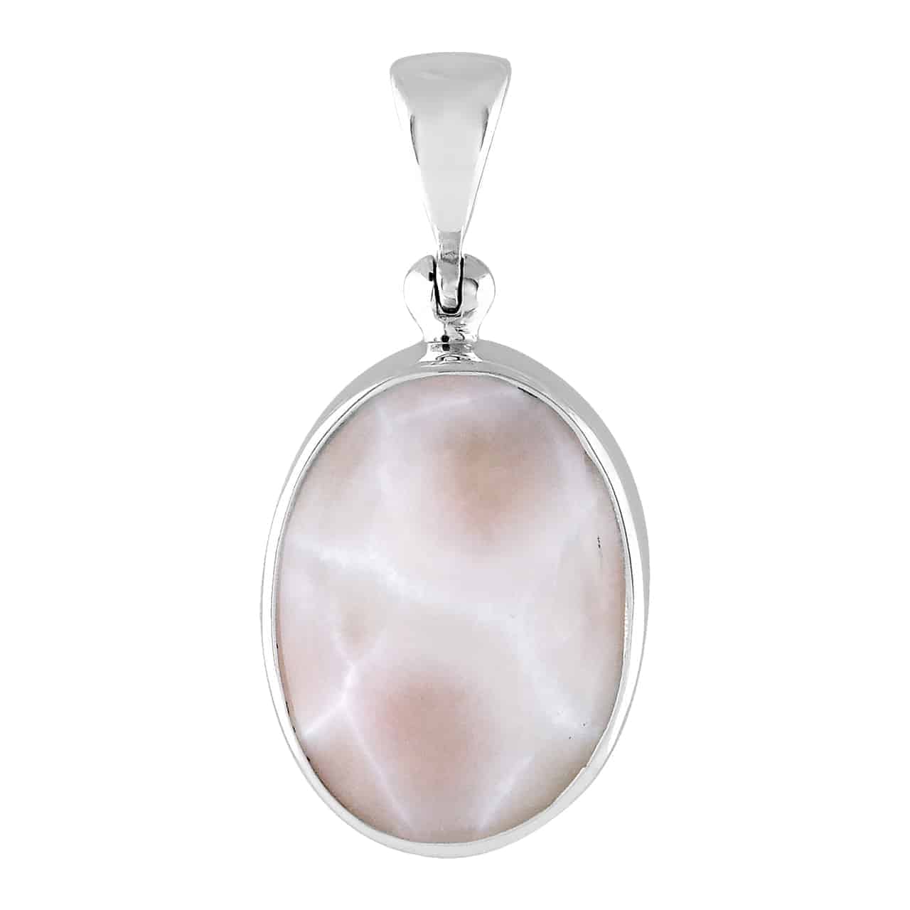 Classic Pink Natrolite Oval Shape Pendant