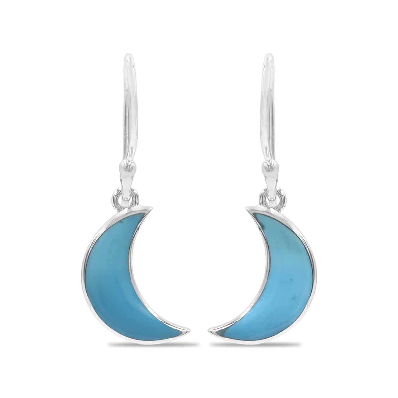 Turquoise Crescent Moon Drop Earrings