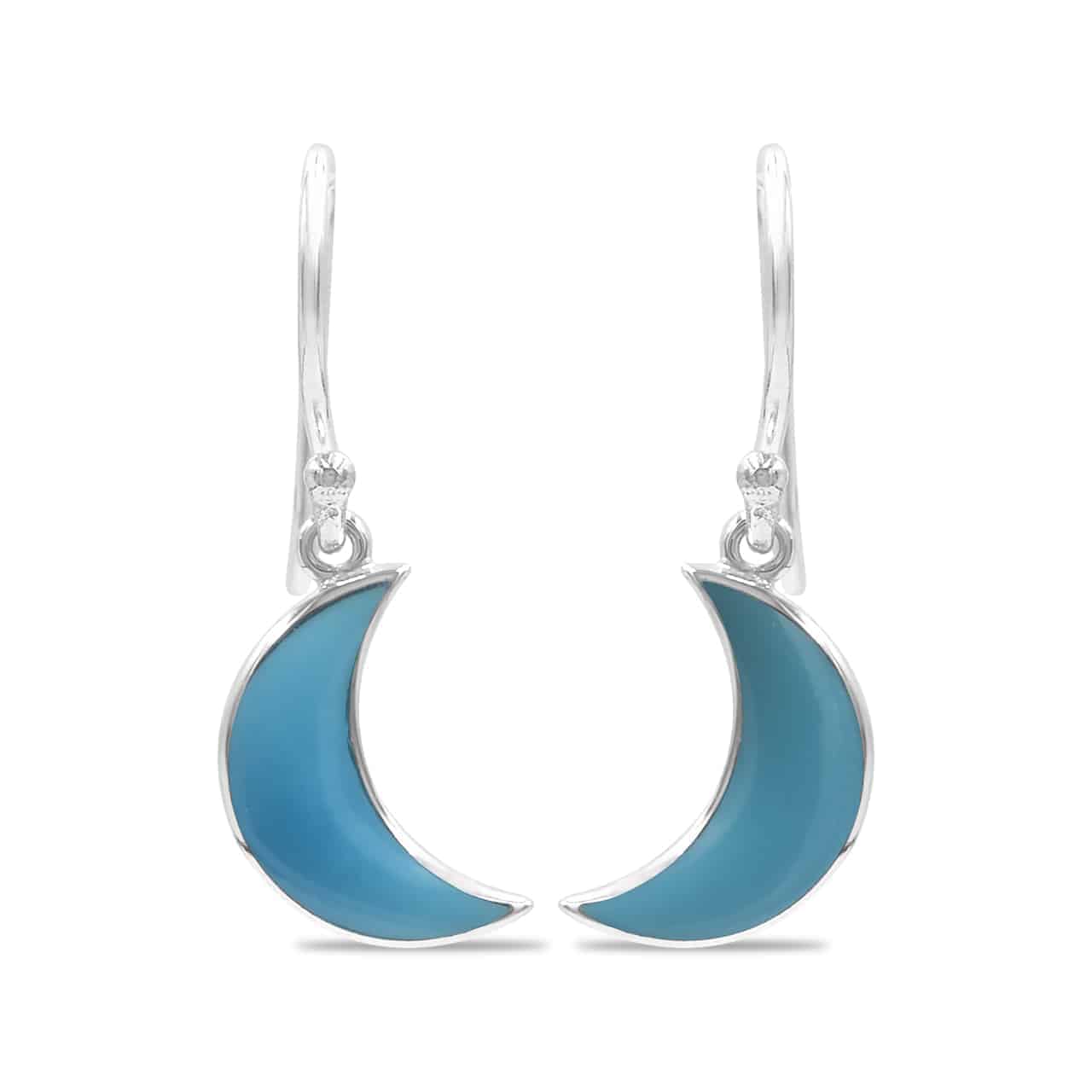 Turquoise Crescent Moon Drop Earrings