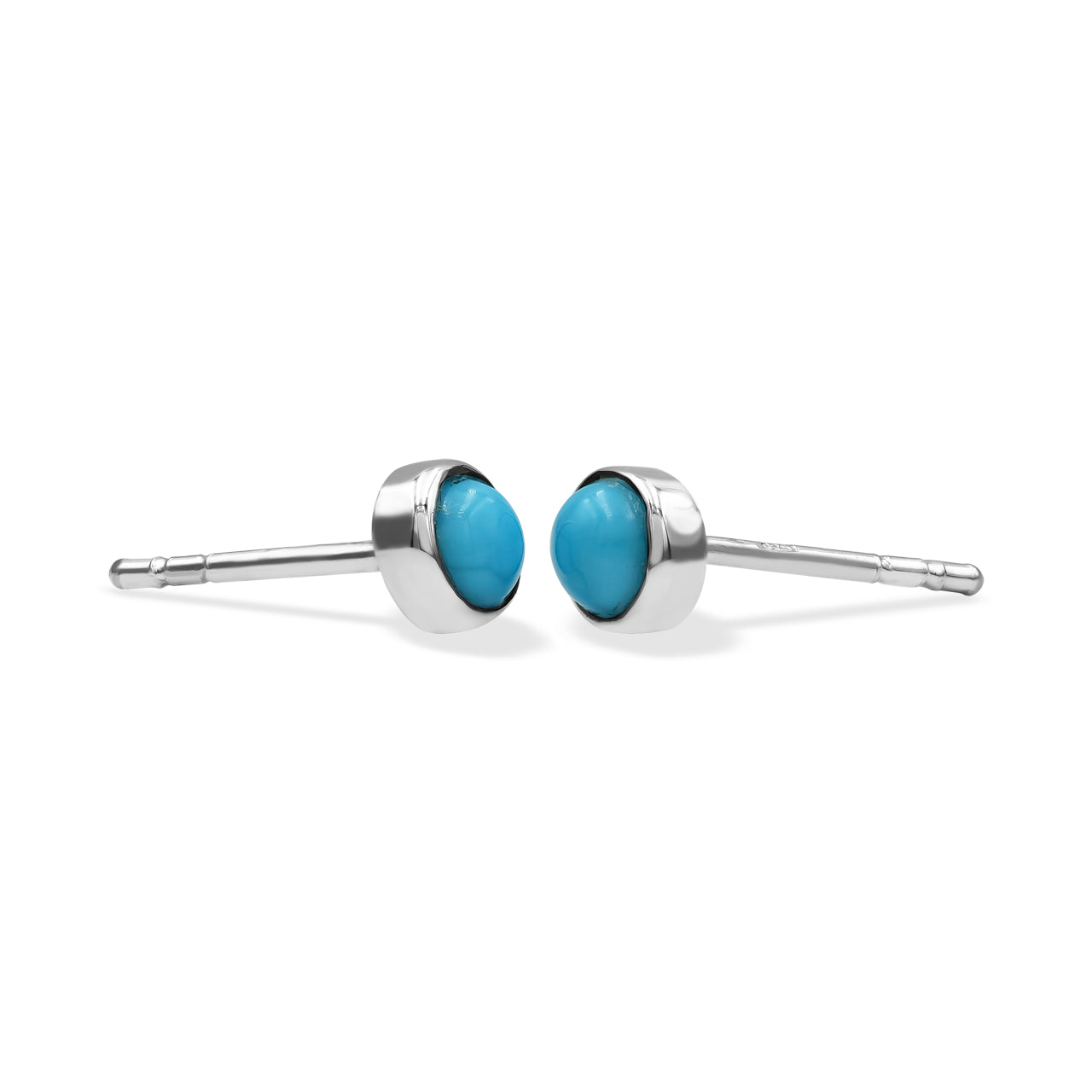 Campitos Turquoise Post Style Earrings Round 4 mm