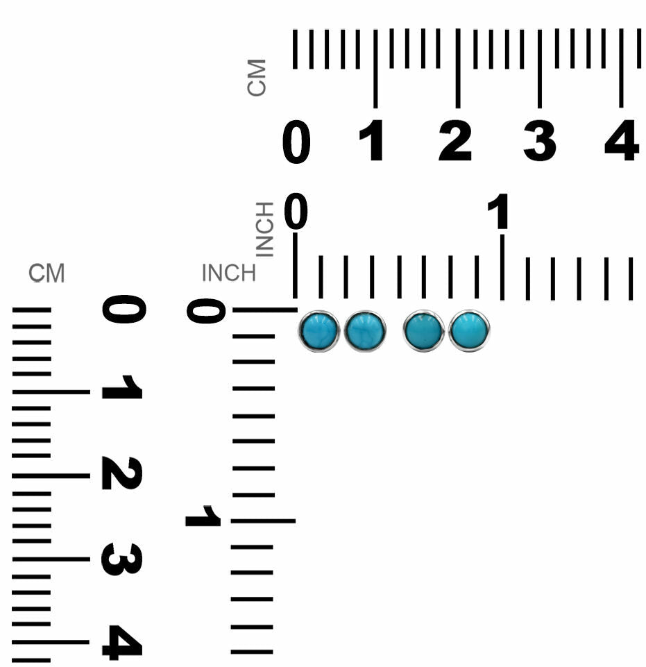 Campitos Turquoise Post Style Earrings Round 4 mm