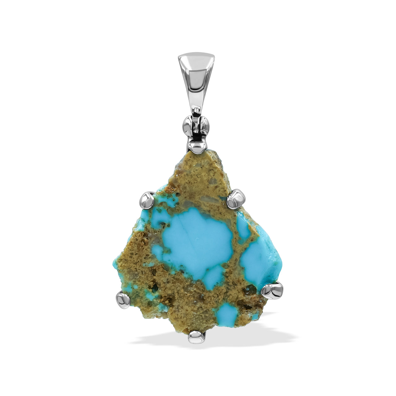 New Arizona Turquoise Prong Set Pendant