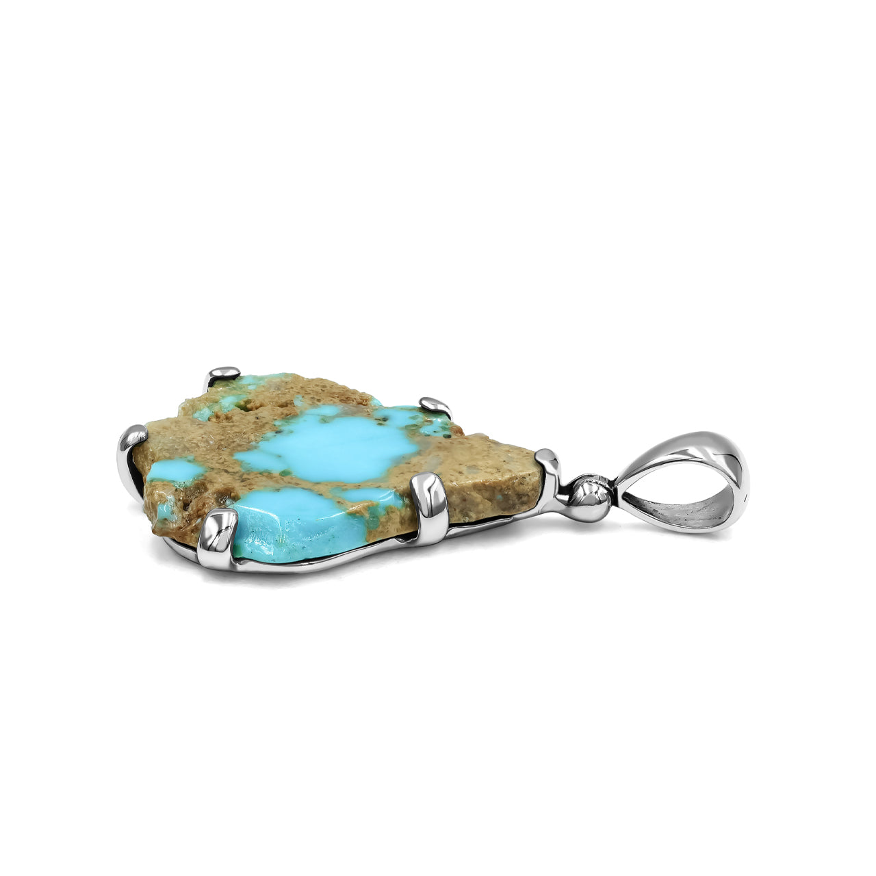 New Arizona Turquoise Prong Set Pendant