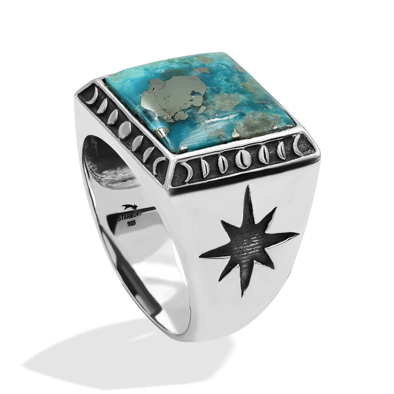 Men's Ring Persian Turquoise Square Shaped