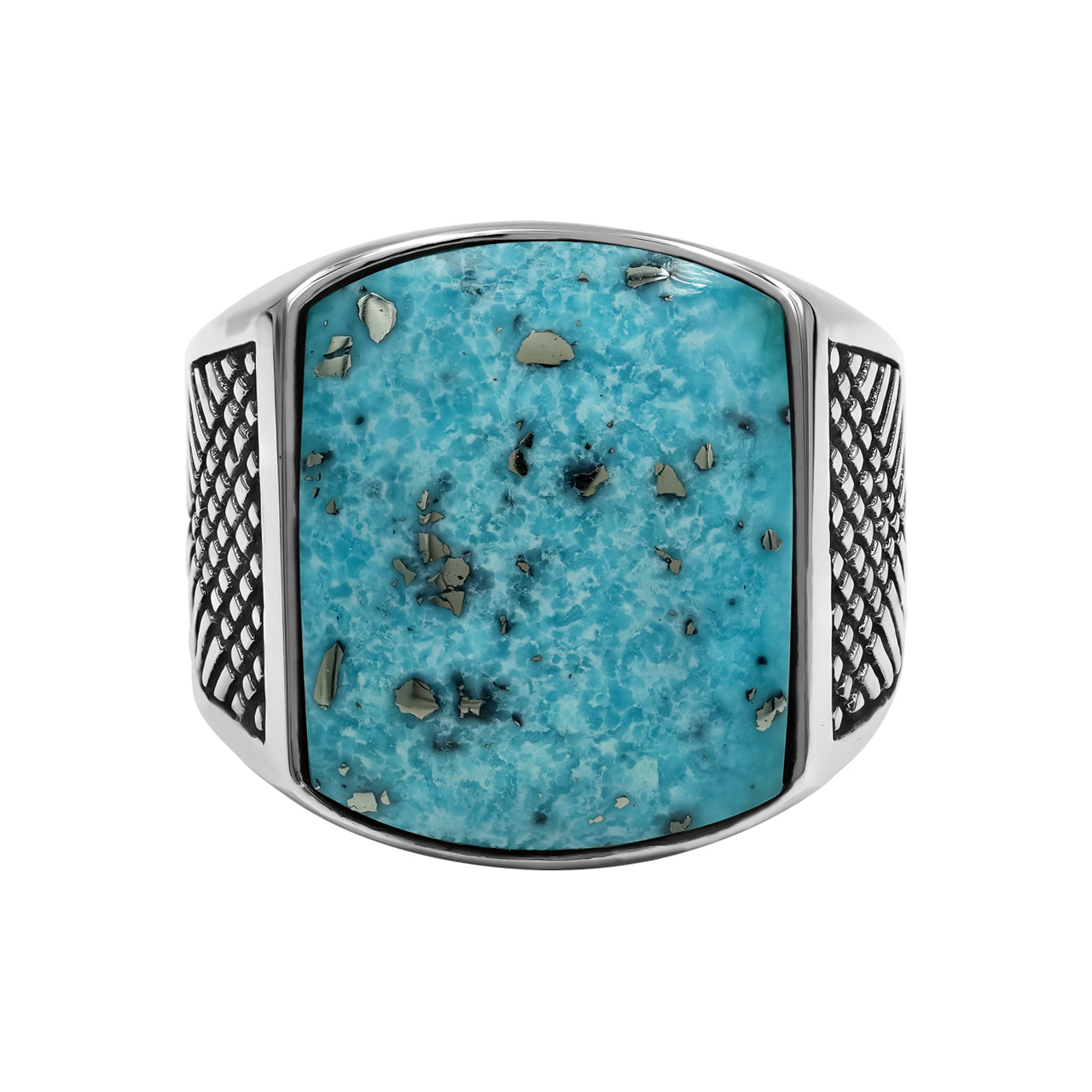 Men's Ring Persian Turquoise Shield Shaped