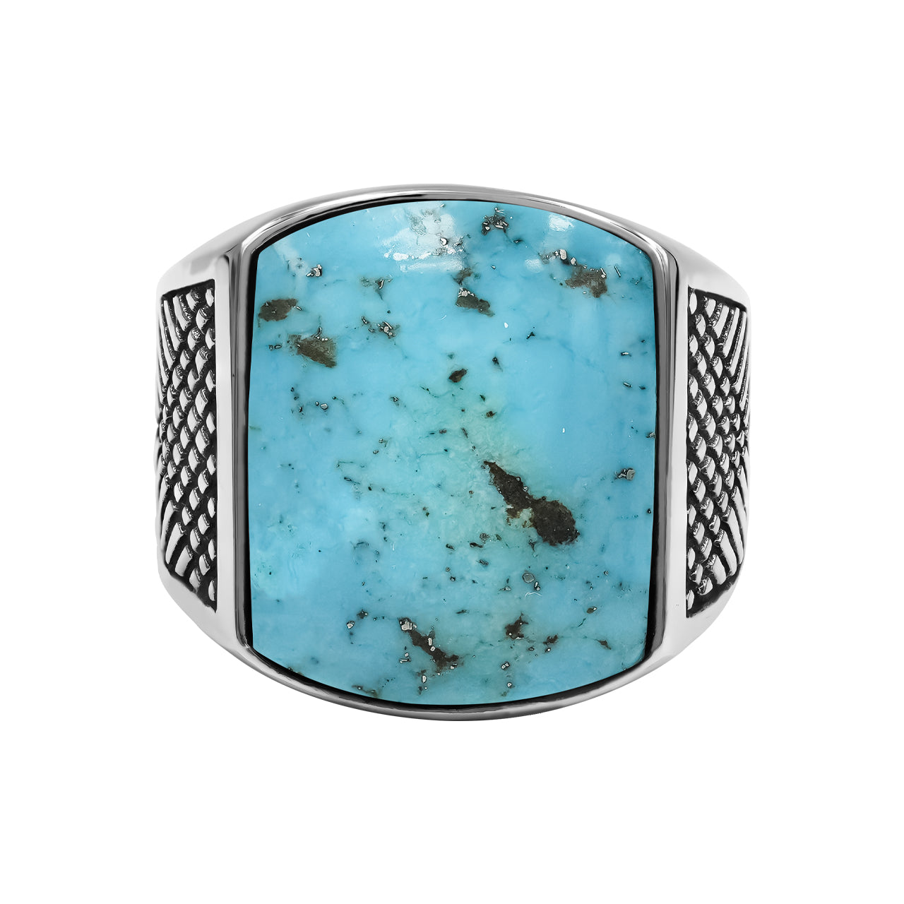 Men's Ring Persian Turquoise Shield Shaped