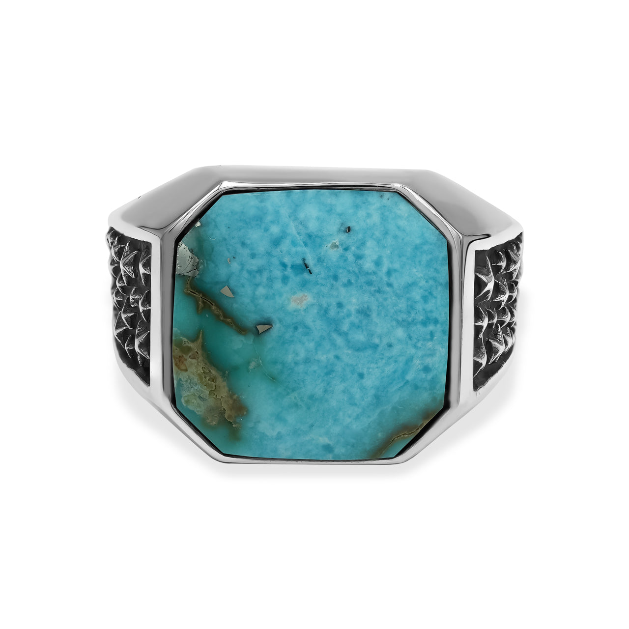 Men's Ring Persian Turquoise  Octagon Shaped