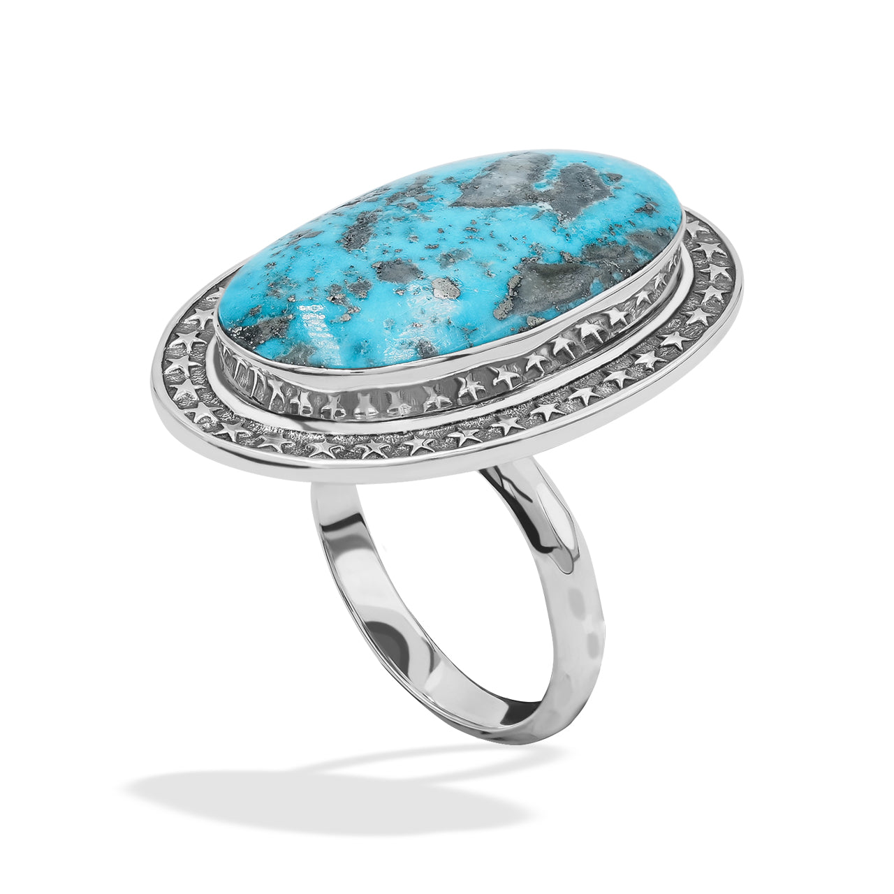 Oval Shape Persian Turquoise Ring