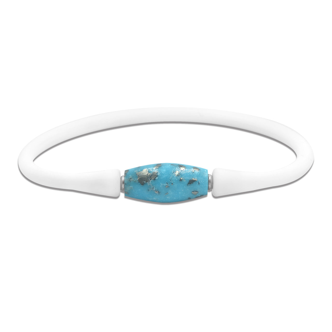 Persian Turquoise Drum Bead Silicone Bracelet