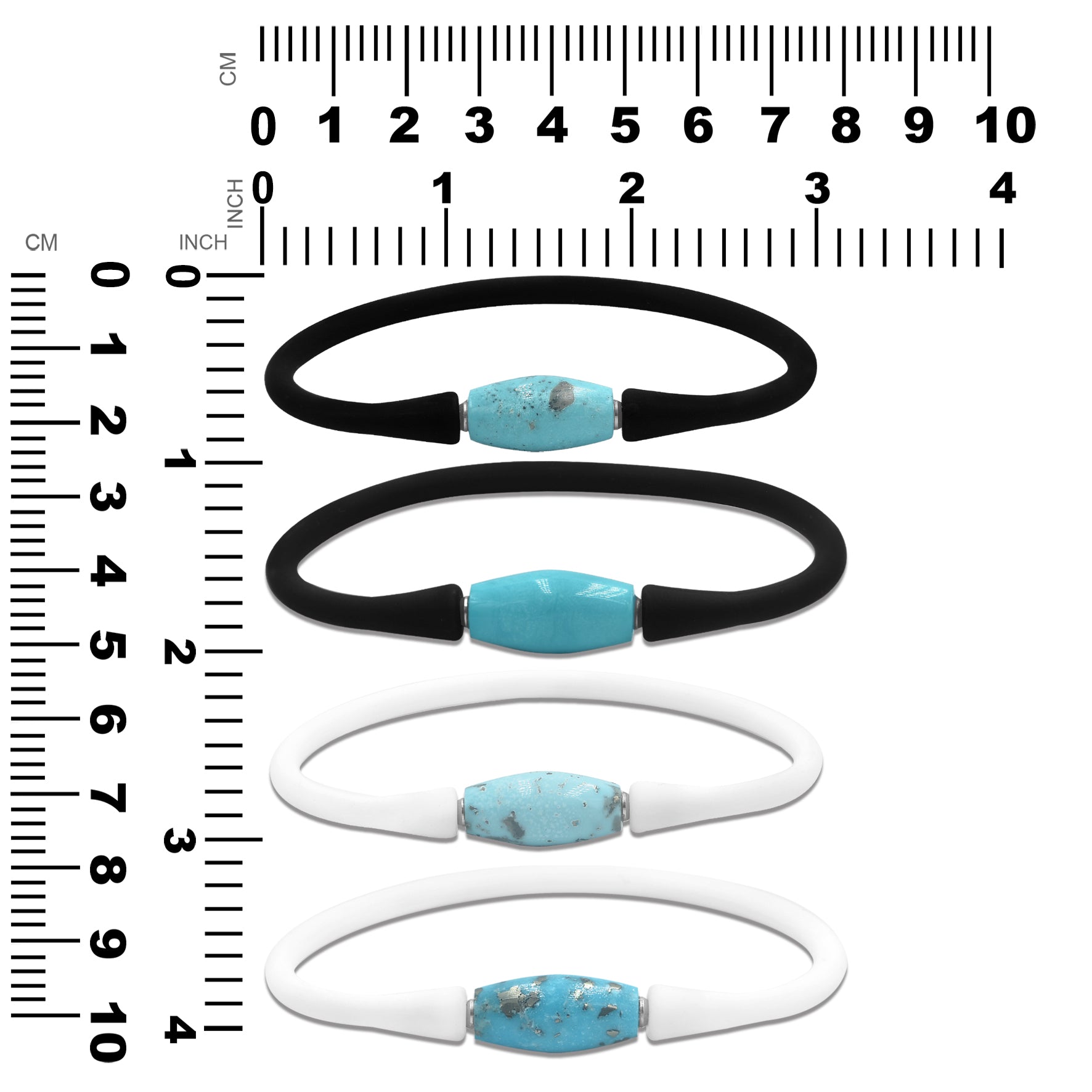 Persian Turquoise Drum Bead Silicone Bracelet