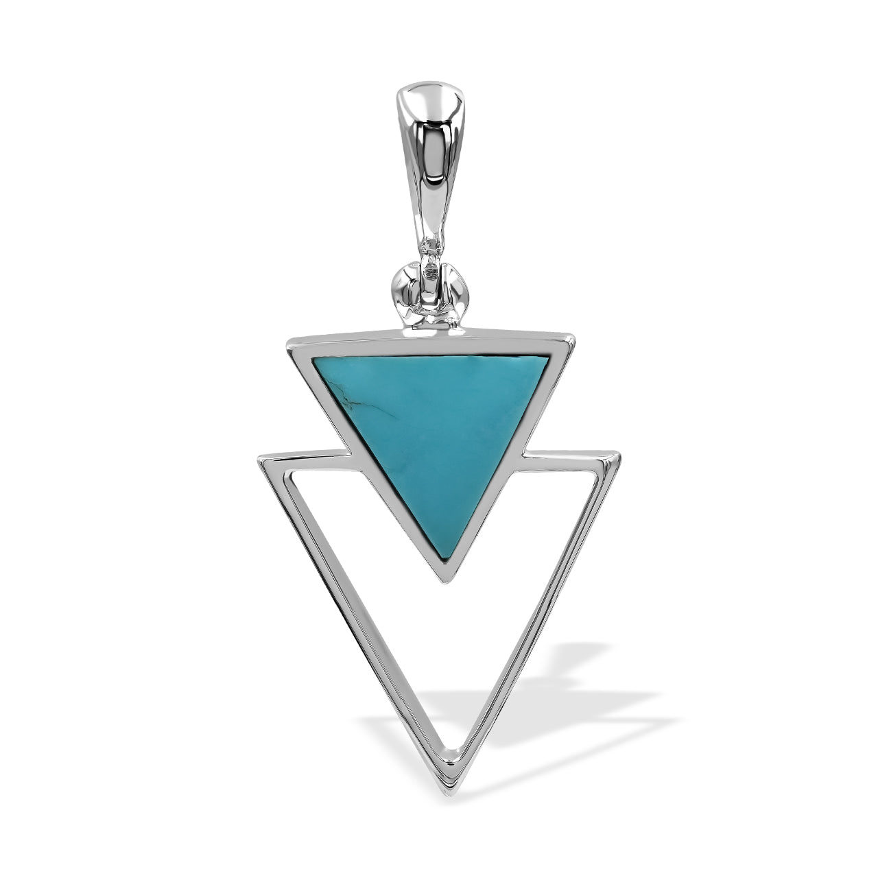 Turquoise Triangle Stacked Pendant &amp; earring Set