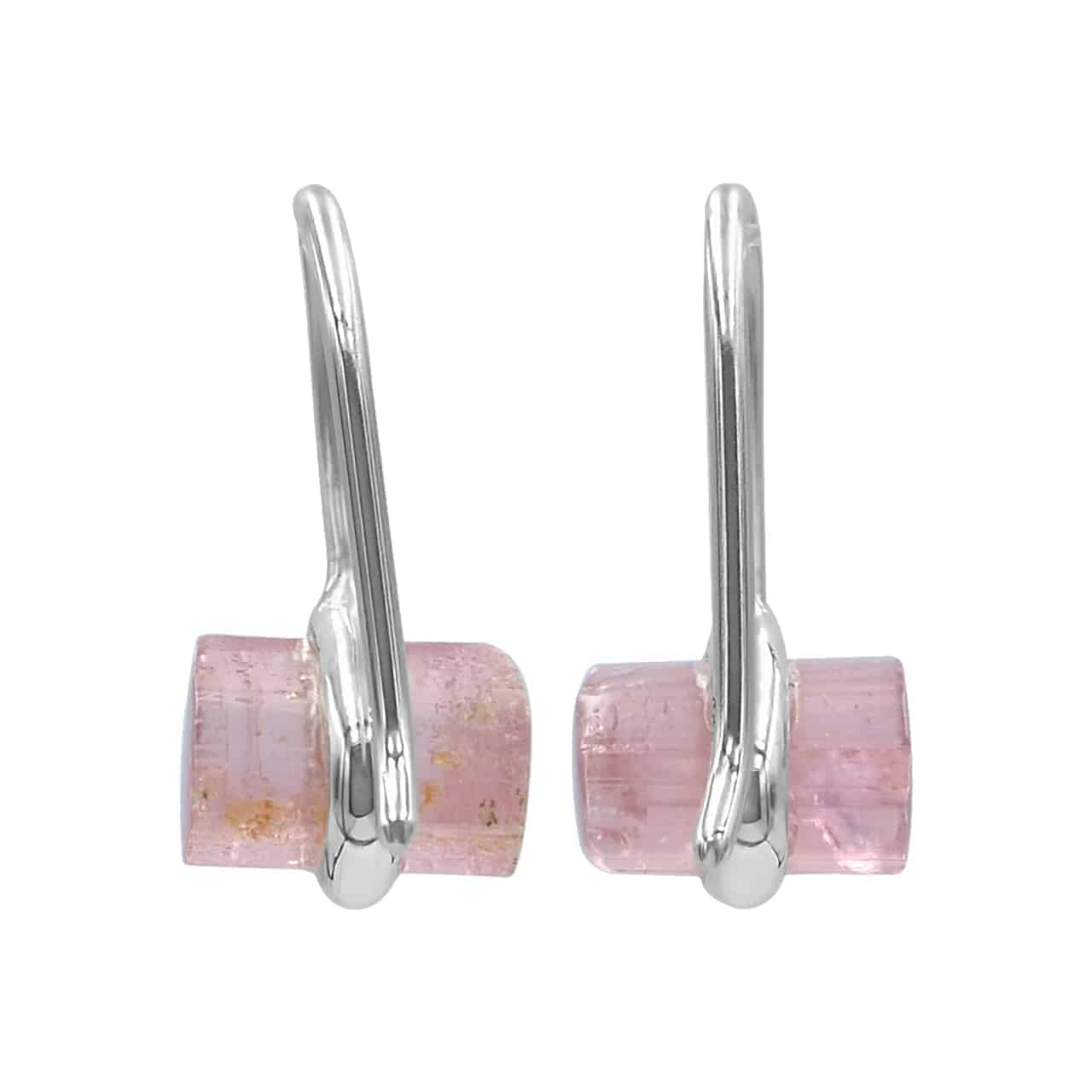 Pink Tourmaline Crystal Drop Earrings