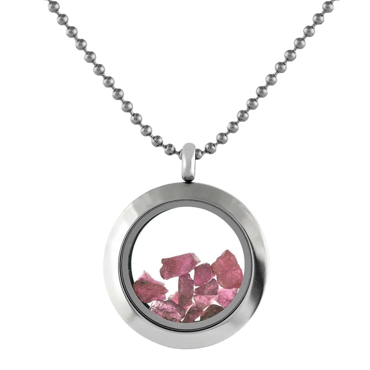 Pink Tourmaline WIndow Pendant Necklace