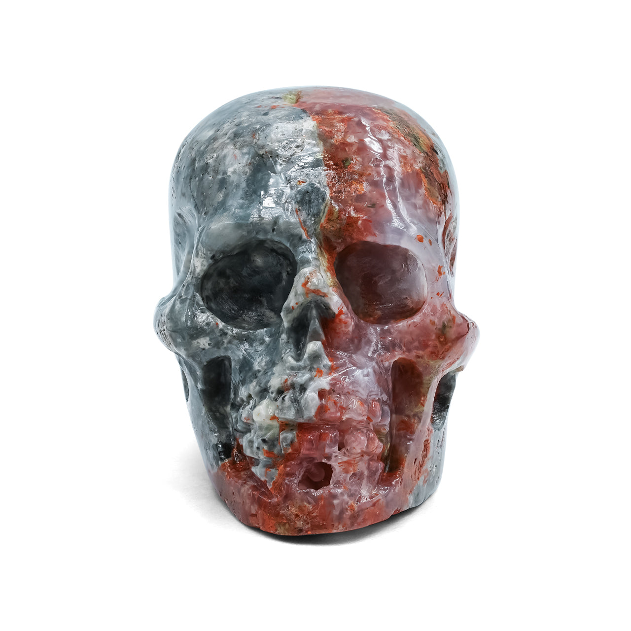 Hand Carved Magma Chalcedony Skull 526.5 cts