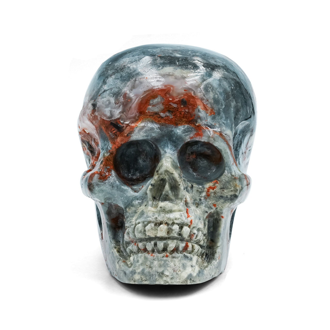 Hand Carved Magma Chalcedony Skull 918.5 cts