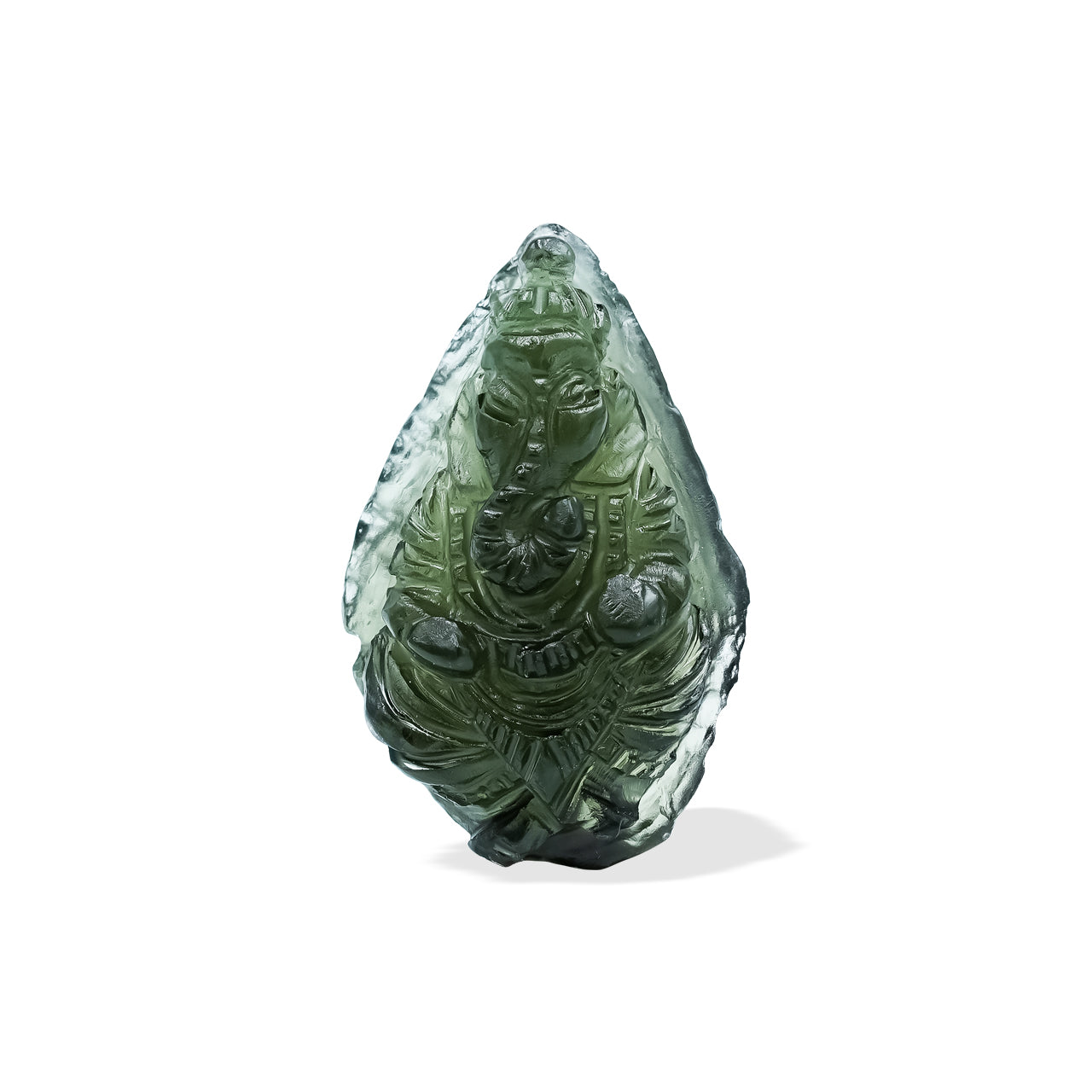 Moldavite Ganesh Carving 19.5cts