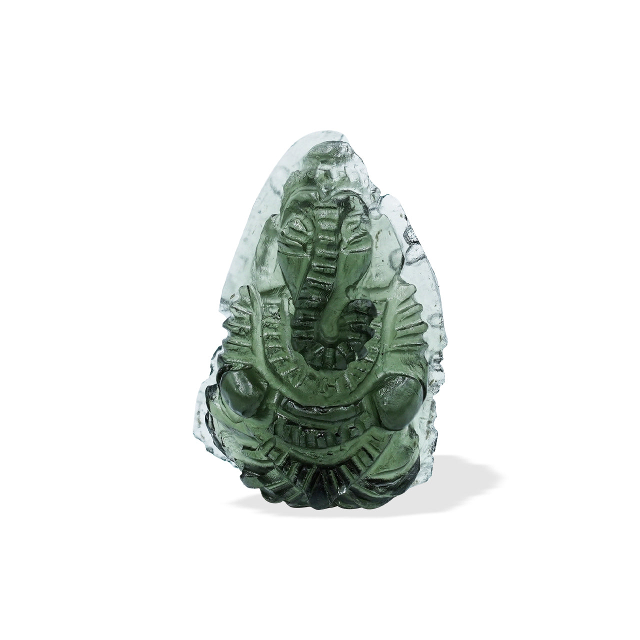 Moldavite Ganesh Carving 13cts