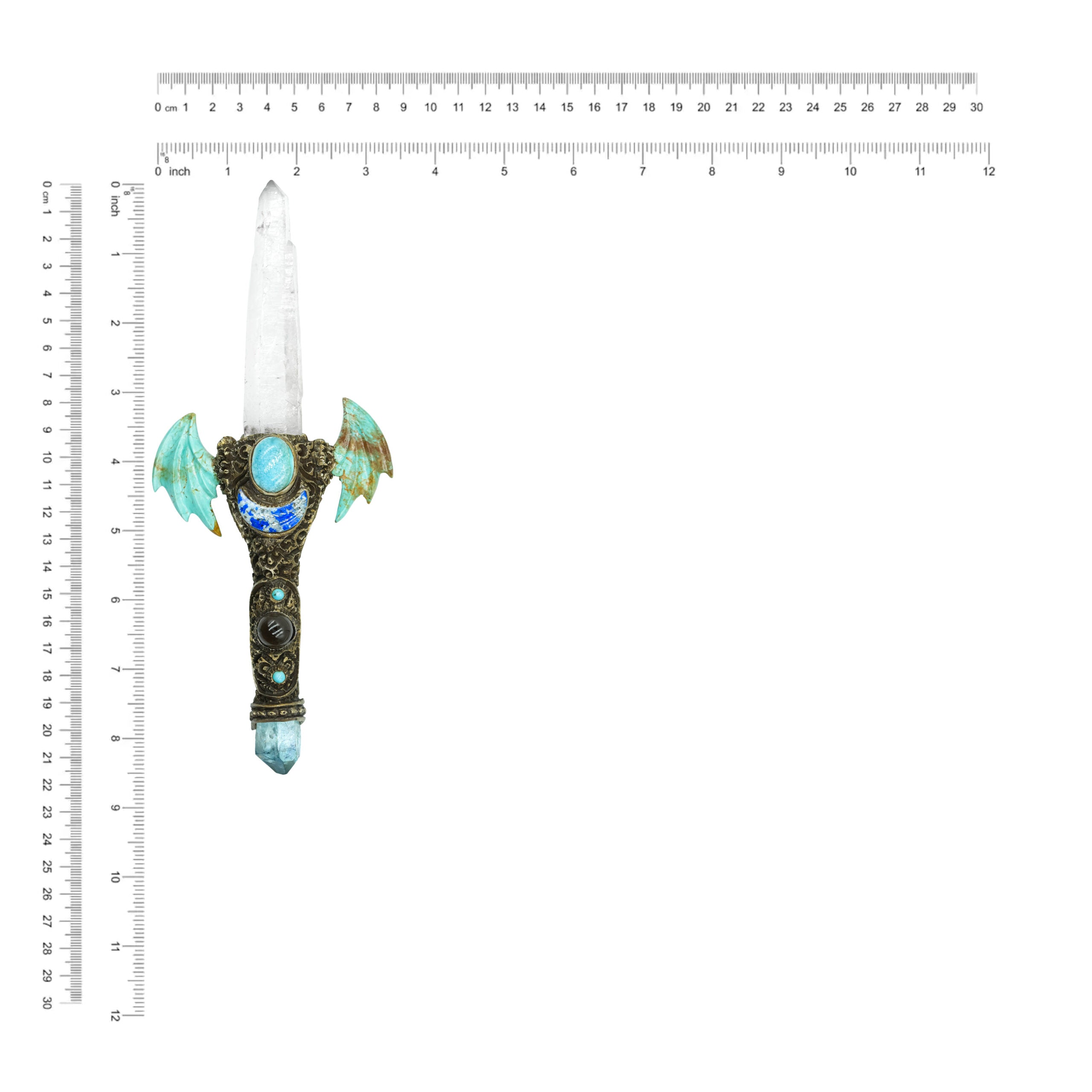 Laser Quartz &amp; Turquoise Wings Wand