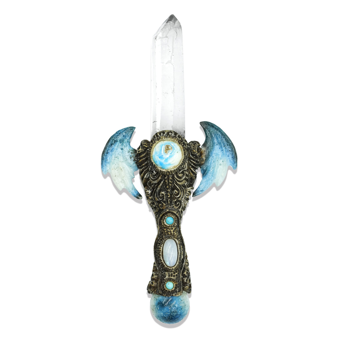 Blue Ice Wings &amp; Quartz Crystal Wand