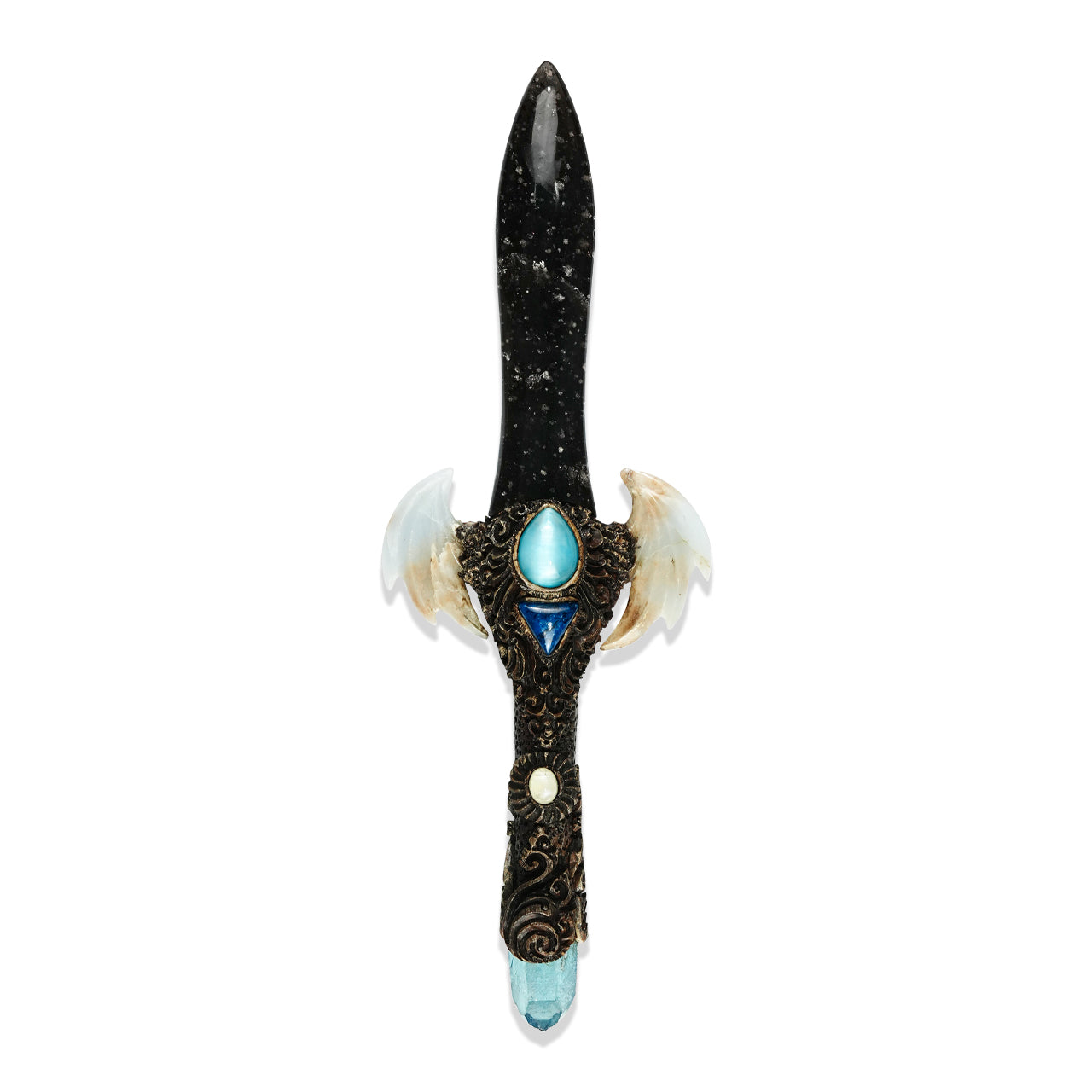 Decorative wand with Carved Angelite Wings