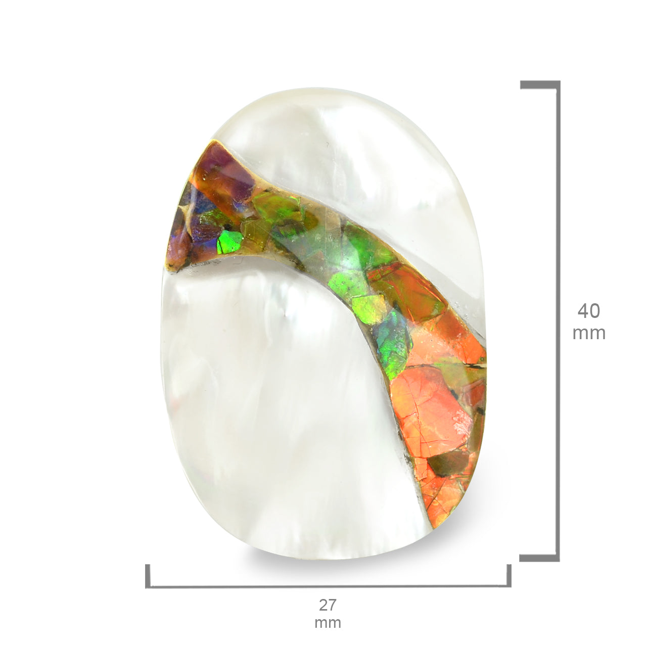 Mother of Pearl with Ammolite Cabochon