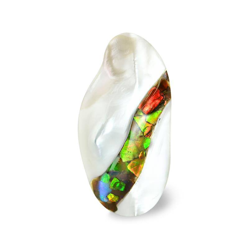 Mother of Pearl with Ammolite Inlay