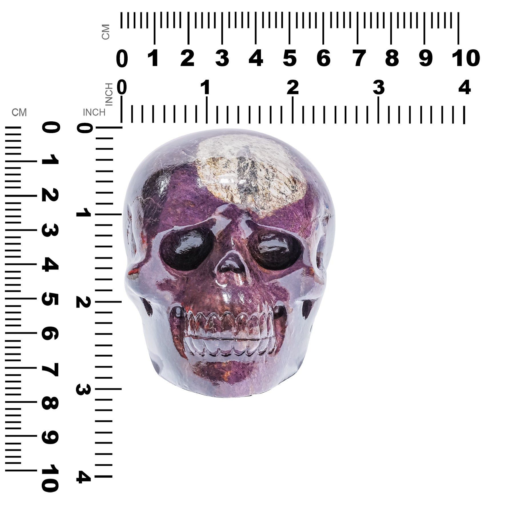 Hand Carved Purpurite Skull Carving 4400 cts