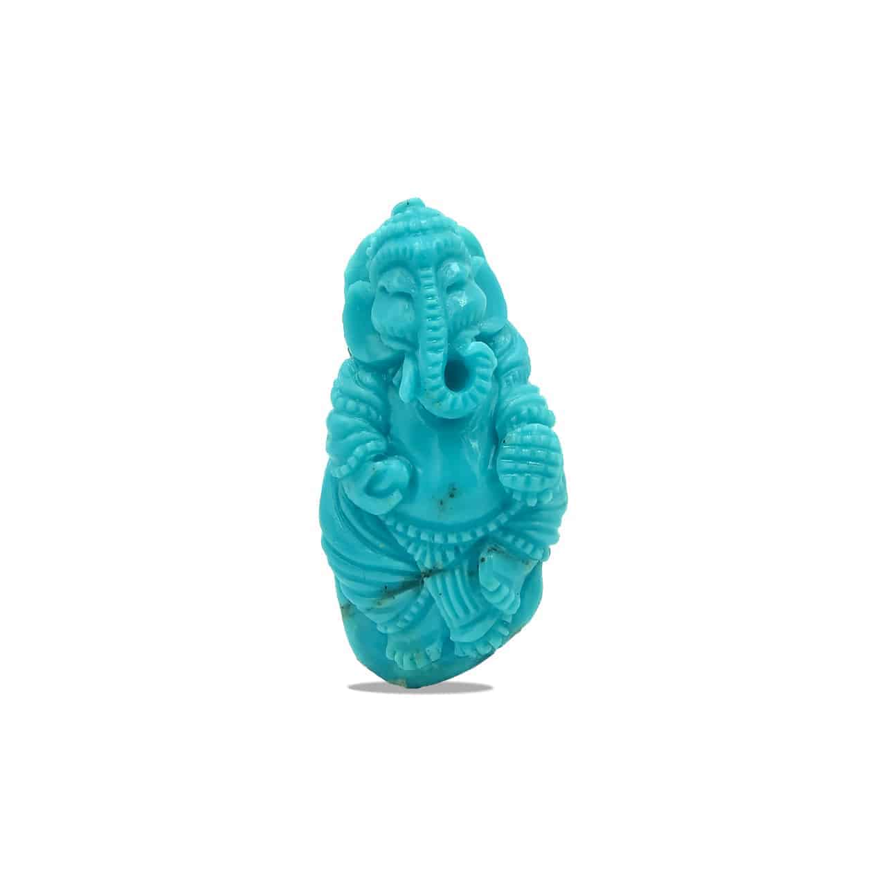 Natural Turquoise Hand Carved Ganesh 50ct