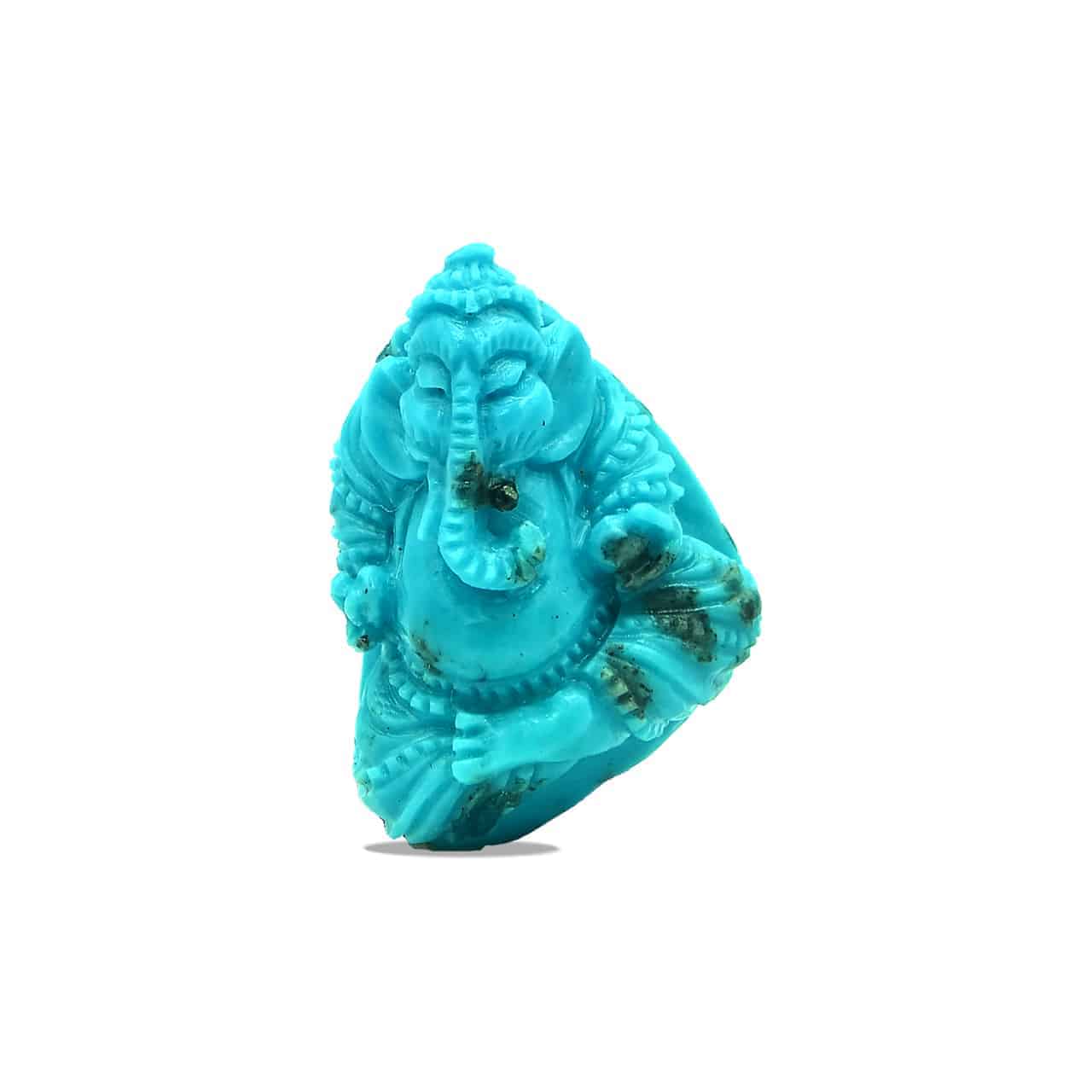 Hand Carved Turquoise Ganesh 48ct