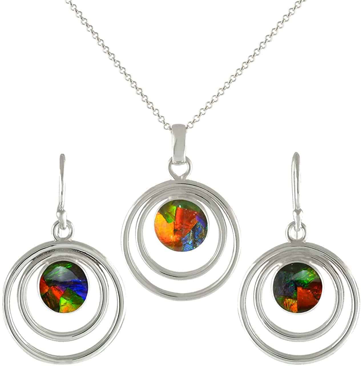 Starborn-Ammolite-Sterling-Silver-Pendant-and-Earring-Set-Graduated-Orbit-Design-B081K8J1B1