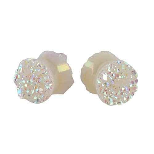 Starborn-Creations-Si-Opal-White-Double-Sided-Double-Flare-Drusy-Stone-Ear-Plugs-6g-gauged-Earrings-B00P1MZO08