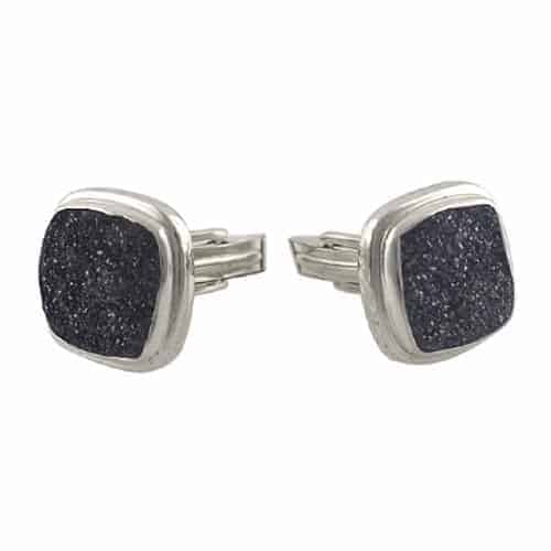 Starborn-Creations-Sterling-Silver-Black-Square-Drusy-Cuff-Links-B00CDAQJLO