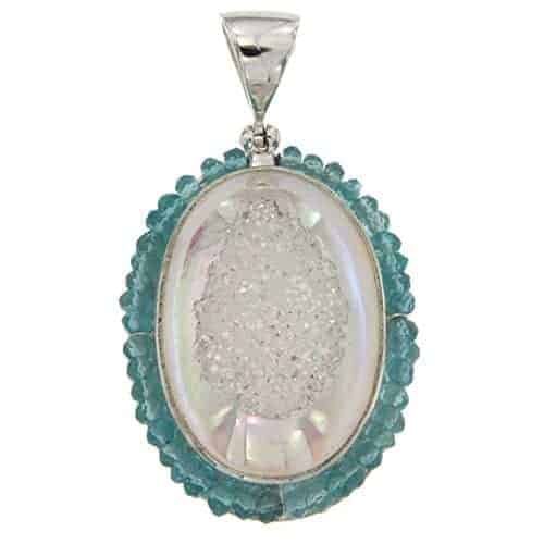 Starborn-Creations-Sterling-Silver-White-Quartz-Window-Drusy-and-Apatite-Beads-Pendant-B01ES63GI4