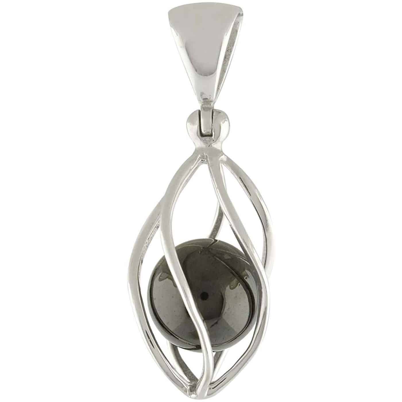 Starborn-Elite-Shungite-Sphere-Sterling-Silver-Spindle-Torus-Pendant-B07VMNZLVV-2