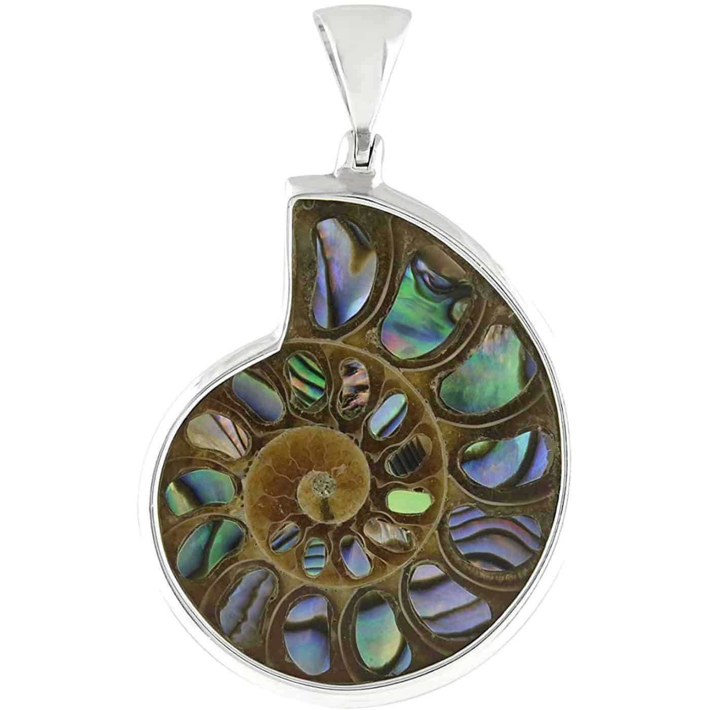 Starborn-Sterling-Silver-Ammonite-with-Abalone-Shell-Inlay-Pendant-B081QXS48S